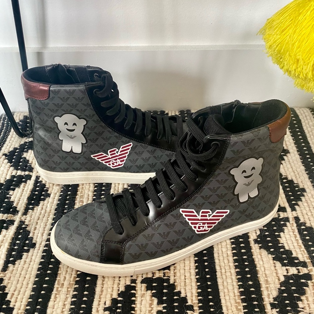 Emporio Armani Manga Bear High-Top Sneakers